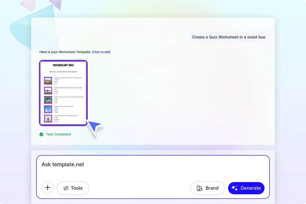 Free AI Worksheet Generator, Create Worksheet Images Online [ No Signup ]